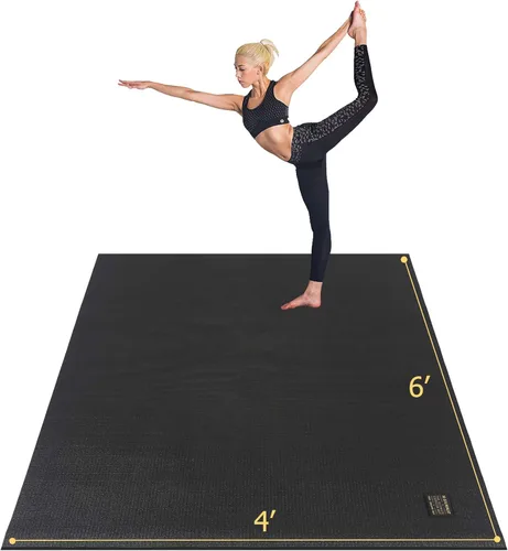 GXMMAT Large Yoga Mat 6'x4'/6'x6'/7'x5'(7mm/9mm), Extra Thick Workout Mats for Home Gym Flooring,Ultra Comfortable Non-Slip Quick Resilient Barefoot