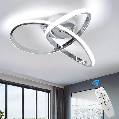 CANEOE Lámparas de techo modernas, lámpara de techo LED de montaje empotrado regulable de 42W con control remoto, diseño creativo cerca del techo