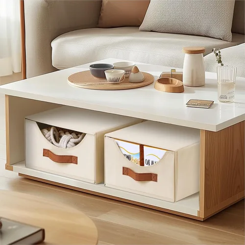 Miniatura 2 de Homsorout Cajones de almacenamiento apilables, contenedores de almacenamiento plegables con cajones, paquete de 8 cestas organizadoras de estantes