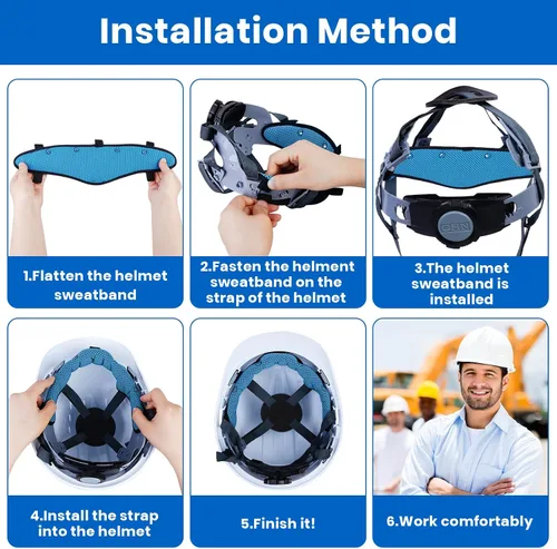 Miniatura 7 de Hard Hat Sweat Bands Washable Reusable Sweatband Liners Air Cushion Hard Hat Accessories