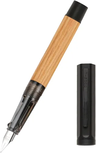 Miniatura 7 de Jinhao 58 - Pluma estilográfica de madera de roble natural hecha a mano, punta fina con tapa de rosca y convertidor de tinta, elegante regalo Verde