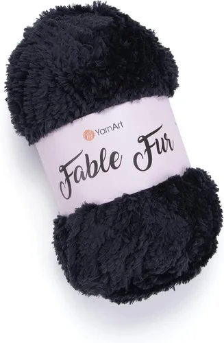 Miniatura 20 de Yarnart Fable Fur Hilo (100gr), Hilo de Pestañas Sintético Suave Grueso Esponjoso Falso Difuso para Ropa de Ganchillo Tejido de Punto Súper