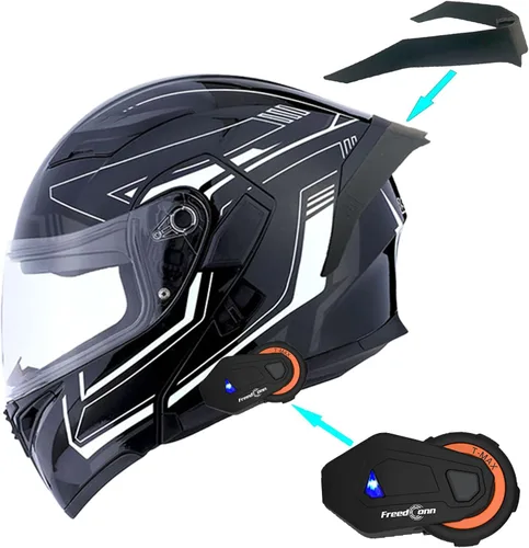Miniatura 7 de 1Storm Casco modular de cara completa para motocicleta con doble visera abatible, protector solar: HB89