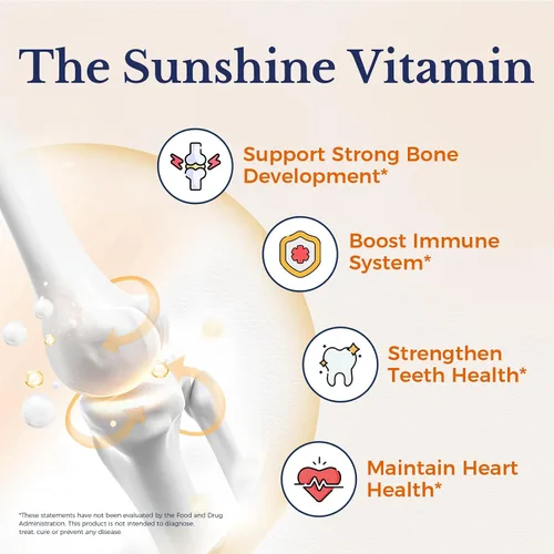 Miniatura 4 de Vitalitown Vitamina D3 125 mcg (5000 UI) de alta potencia para apoyo a la salud ósea, dientes, corazón e inmunológico, a base de aceite de oliva