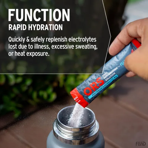 Miniatura 5 de Fluid Tactical - ORS (solución de rehidratación oral), se recupera más rápido, electrolitos de deshidratación extrema, paquete de 12 (Fruit Punch)