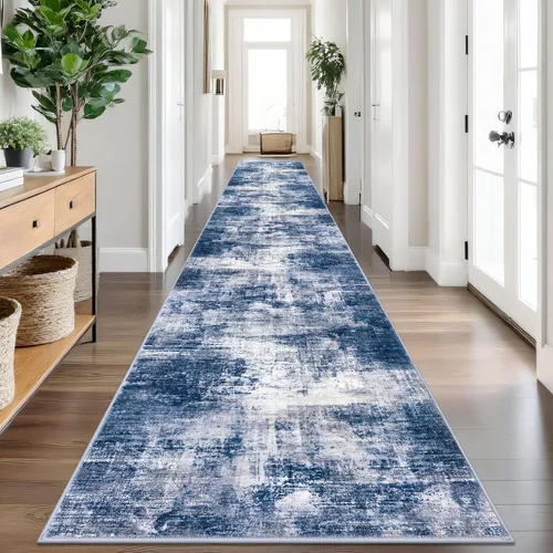 Miniatura 23 de IOHOUZE Alfombra pequeña abstracta de 2 x 3 pies, alfombra de entrada lavable para entrada interior, alfombras con respaldo de goma, alfombra gris