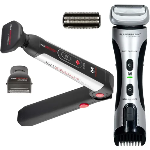 MANGROOMER Oferta de paquete de peluquería corporal de $20 - Ultimate PRO Back Shaver, obtén una peluquera corporal Platinum PRO por solo $20 extra