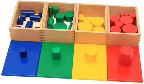 YHZAN Montessori - Cilindros de madera para niños, juguete de madera para niños pequeños, herramientas de desarrollo temprano para niños pequeños,