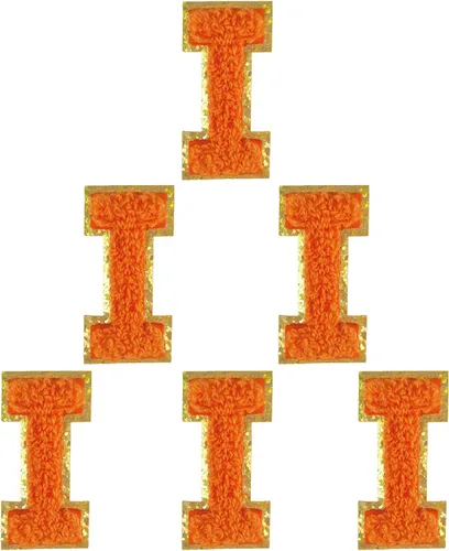 Miniatura 91 de 6 piezas de parches de letras de chenilla autoadhesivas, parches de letras preppy de 2 pulgadas para bolsos, ropa y sombreros, grandes pegatinas