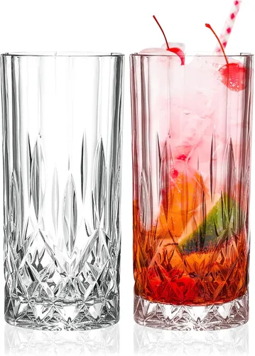 Miniatura 9 de Barski Vasos de whisky con diseño de rocas dobles a la antigua, juego de 2 vasos de cristal DOF, para whisky, bourbon, para agua, bebidas, 10.5