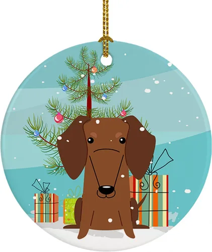 Miniatura 19 de Caroline's Treasures Adorno de cerámica para árbol de Navidad, Laika Spitz de Siberia Occidental, decoración colgante para árbol de Navidad
