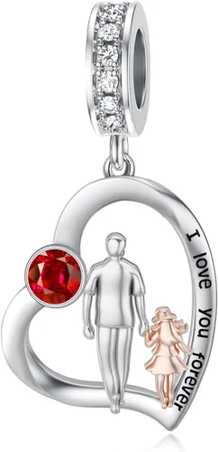 Miniatura 84 de PROESS Dije para padre, madre e hija, pulsera de plata de ley para pulseras, regalos de cumpleaños, día de San Valentín, para hija, madre, amante