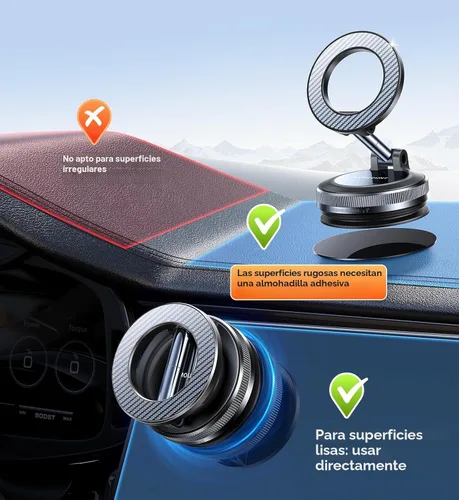 Miniatura 7 de Coolpow【Más Nuevo Soporte Magnético de Teléfono al Vacío para Automóvil Soporte de Montaje【Succión de Vacío Móvil】carmount 2.0 Magsafe Soporte