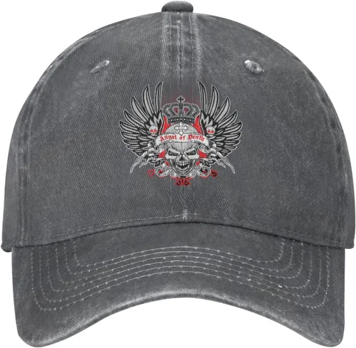 Miniatura 2 de Cowboy Hat Trendy Hats for Man and Women Djustable Four Season Outdoor Baseball Cap of Hell Skull with Angel Deep Heather
