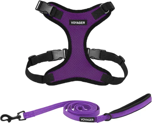 Miniatura 15 de Best Pet Supplies Voyager Step-in Lock - Arnés para mascotas con correa reflectante para mascotas, con mango de neopreno de 5 pies, soporta