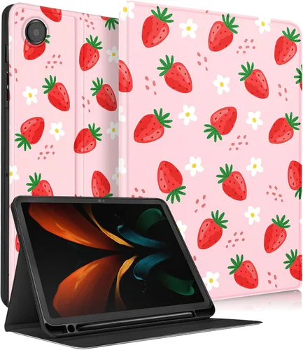 Miniatura 13 de Uppuppy Funda para Samsung Galaxy Tab A8 de 10.5 pulgadas para niños, niñas, folio para mujeres, diseño floral femenino, bonita, adolescente