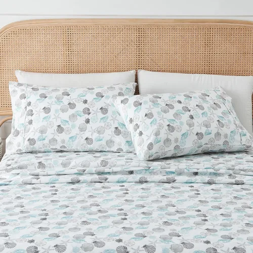 Miniatura 10 de Great Bay Home - Juego de sábanas de microfibra con estampado floral de 4 piezas tamaño Queen - Sábanas y fundas de almohada ultrasuaves