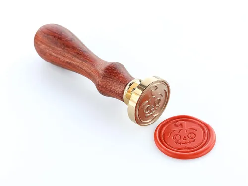 Sello de cera, sello de esqueleto de calabaza de VOOSEYHOME con mango de palisandro, decoración en invitación, sobre de carta, caracol, selladores
