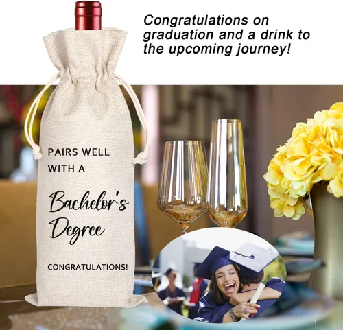 Miniatura 5 de Maydvdv Bolsa de vino de graduación de licenciatura Regalo de graduación universitaria Clase de 2025 Regalo para él Combina bien con una