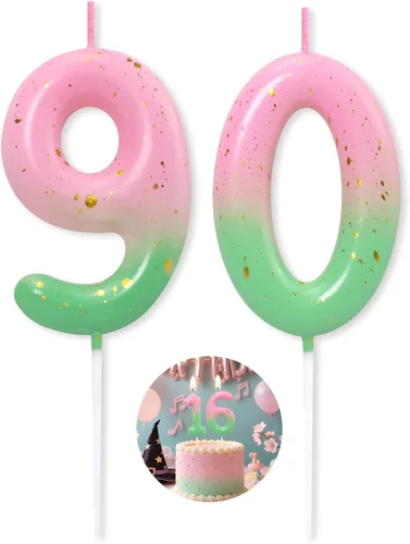 Miniatura 50 de Velas número 2 arcoíris con número 3D de feliz cumpleaños para decoración de fiesta de pastel de cumpleaños, suministros de celebración
