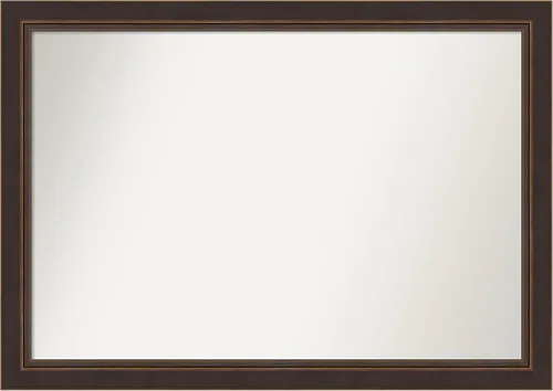 Miniatura 296 de Amanti Art Espejo de baño de bronce para sobre el fregadero, 24 x 24 pulgadas, espejo cuadrado de bronce Lara para tocador, marco de madera