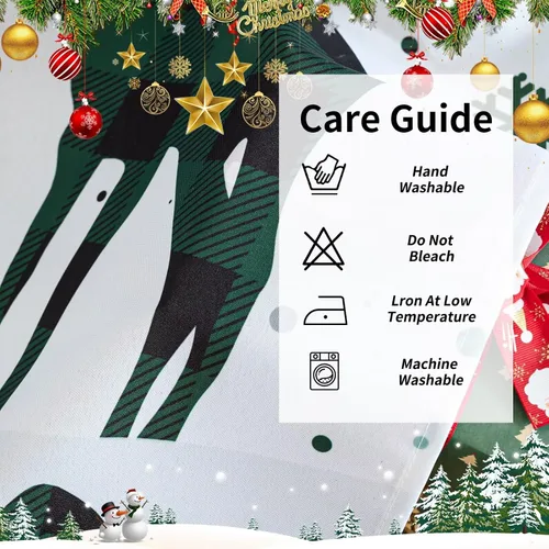 Miniatura 5 de Cortinas navideñas para sala de estar, cortina de ciervo de Navidad a rayas tartán, bolsillo para barra, cortinas decorativas para dormitorio