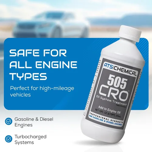 Miniatura 8 de ATS Chemical Tratamiento del sistema de aceite 505 CRO, aditivo de aceite de motor de 12 onzas, limpia los lodos, reduce las emisiones, ralentí