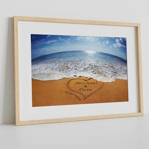 Miniatura 122 de Arte enmarcado de vacaciones con nombres de pareja en sillas de cubierta, regalo de amor perfecto para aniversario, boda. Con diferentes estilos