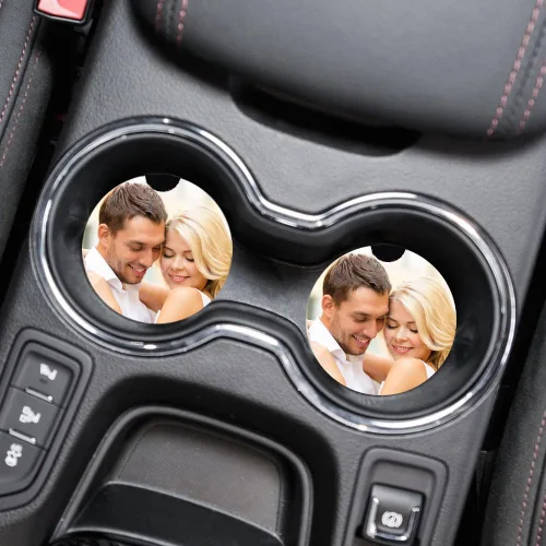 Miniatura 4 de Posavasos personalizados para automóvil, para portavasos de automóvil, añade tu imagen, texto, logotipo, absorbente con agarre en la punta