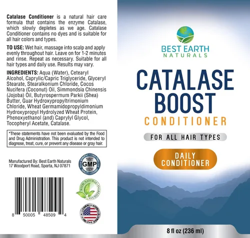 Miniatura 4 de Best Earth Naturals Acondicionador de fórmula Catalase para apoyar la vitalidad y la salud del cabello para mujeres y hombres, 8 onzas líquidas
