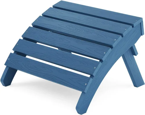 Miniatura 21 de MXIMU Taburete otomano plegable Adirondack para exteriores: Taburete de plástico HIPS para patio, fácil montaje, reposapiés para todo tipo de clima