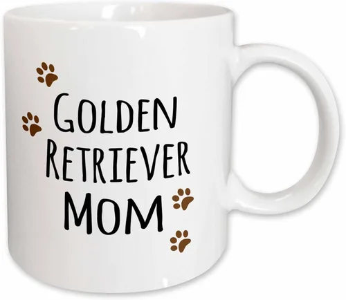 Miniatura 9 de 3dRose (mug_154126_4) Golden Retriever Dog Mom - Perro por raza - huellas marrones - amante de los perritos - amor orgulloso del dueño de mascotas