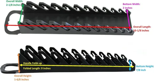 Miniatura 3 de Kit de bandeja organizadora de 11 herramientas para llaves rechonchas o de línea (kit de 4 piezas, negro y azul)