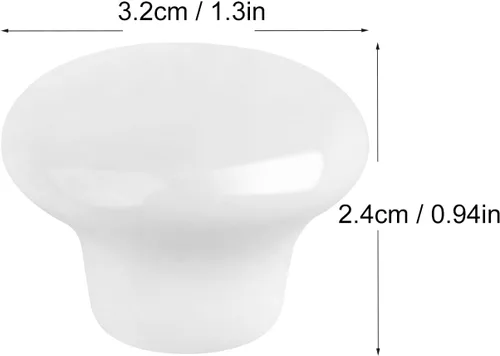 Miniatura 2 de Paquete de 40 pomos de cerámica blanca para gabinete, pomos de cerámica brillante, manijas de cajón, pomos de armario para cocina, oficina, baño
