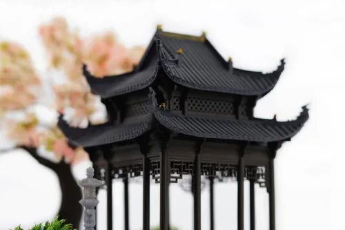 Miniatura 2 de KARESANSUI Pabellón chino tradicional - decoración de terrario, decoración de acuario chino, accesorios de jardín de hadas, decoración de paludario