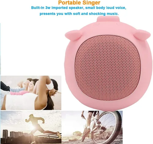 Miniatura 8 de Lindo altavoz Bluetooth, bonito cerdo mini altavoz portátil Bluetooth 5.0 micrófono integrado para decoración de escritorio, hogar, viajes, saliente