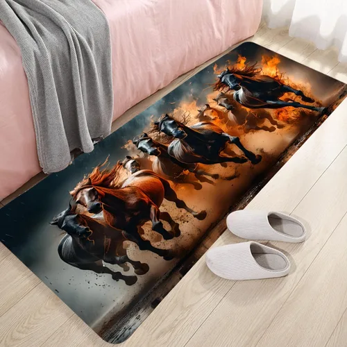 Miniatura 34 de Alfombra antideslizante de espuma de esponja de pelo bajo para puerta de baño, alfombras separadas a prueba de deslizamiento, alfombra de ilusión
