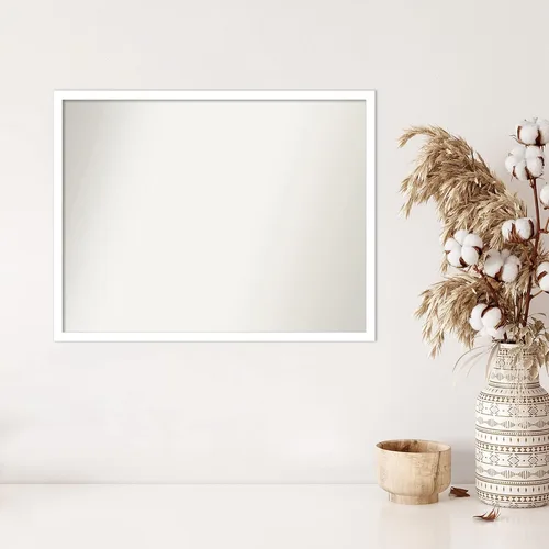 Miniatura 190 de Amanti Art Espejo de baño blanco para sobre el fregadero, 32 x 45 pulgadas, espejo de tocador rectangular blanco esbelto, marco de madera moderno