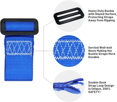 Miniatura 2 de Rainbow Craft Correas de hebilla Ninja Slackline – 8 trabillas extraíbles para colgar para entrenamiento de carrera de obstáculos ninja, accesorios
