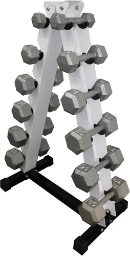 Miniatura 4 de Ader - Juego de mancuernas hexagonales de hierro fundido, color gris
