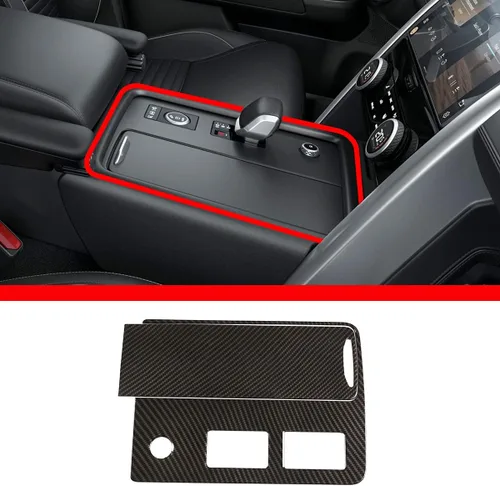 Miniatura 7 de YIWANG LHD para Land Rover Discovery 5 2021-2022 ABS Panel de engranajes de control central del coche decorativo Marcos Cubiertas etiqueta engomada