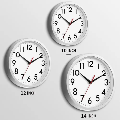 Miniatura 4 de DAXSMY Reloj de pared de 14 pulgadas, funciona con pilas, grande, silencioso, sin tic tac, analógico, decorativo, para sala de estar, oficina