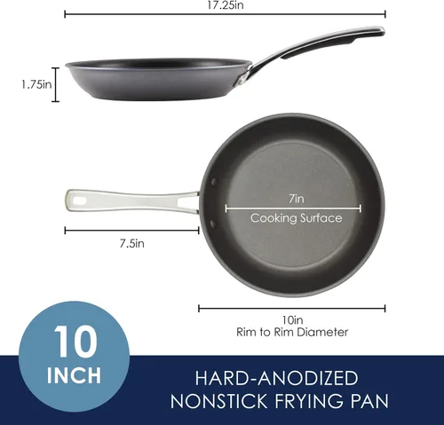 Miniatura 4 de Rachael Ray Cook + Create Sartén para Freír Anodizada Dura Antiadherente, 10 Pulgadas - Negro