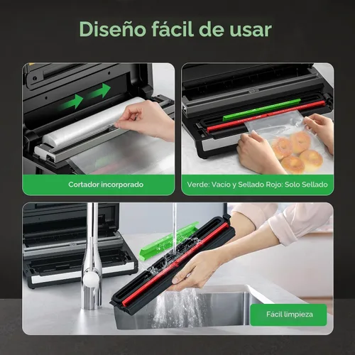 Miniatura 7 de FRESKO Sellador automático al vacío, potente máquina selladora al vacío de alimentos, detección automática de seco y húmedo, cortador de bolsas, 2