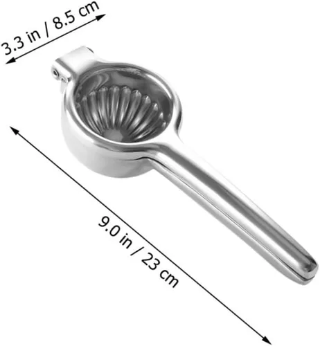 Miniatura 2 de Exprimidor manual de limón de acero inoxidable, exprimidor de frutas de mano para uso en cocina, material grueso resistente, fácil de apretar