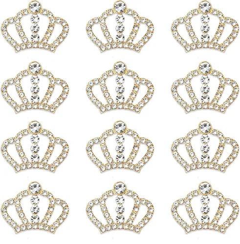 Miniatura 9 de 24 piezas de adornos de joyería de corona para accesorios de cabello hechos a mano DIY, zapatillas, ropa, decoraciones de fiesta, caja de regalo