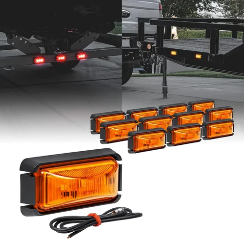 Miniatura 28 de TRUE MODS 2 piezas 2.5" Luz LED roja para remolque con bisel negro [DOT FMVSS 108] [SAE P2PC] [montaje superficial] [impermeable IP67] luces de Rojo