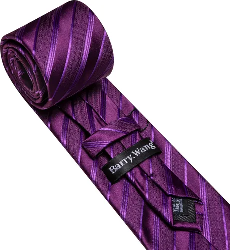 Miniatura 180 de Barry.Wang Juego de corbatas para hombre, corbata de seda a rayas, tejido a cuadros, gemelos formales, negocios, boda