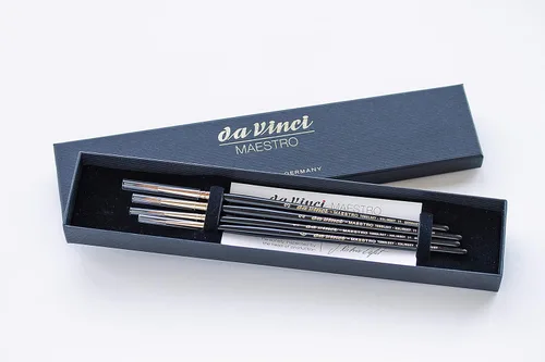 da Vinci Pinceles Maestro Kolinsky - Juego de 4 brochas de regalo, serie 11 círculos de vientre completo, tamaños 0, 1, 2 y 3 para acuarela