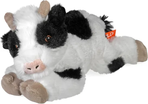 Wild Republic Ecokins Mini vaca, animal de peluche, 8 pulgadas, regalo para niños, juguete de peluche, hecho de botellas de agua recicladas hiladas,